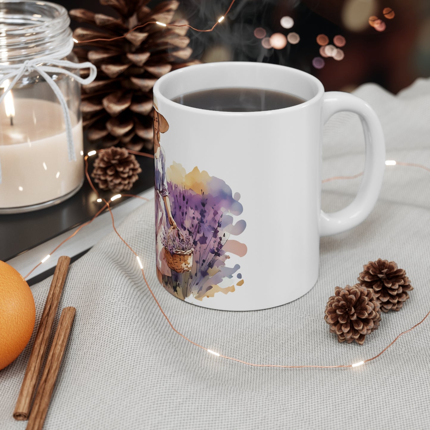 Elegant Floral Art Mug - 11oz Coffee Cup for Coffee Art Lovers