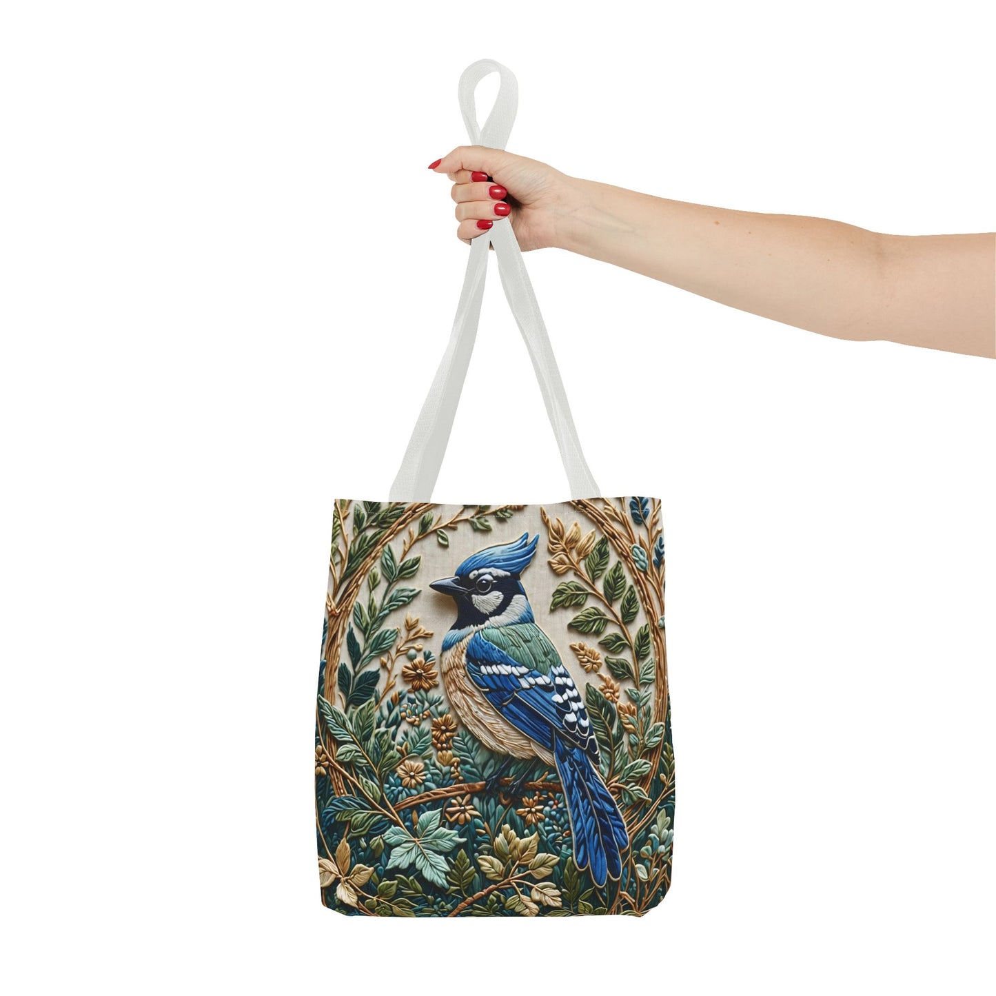 Designer Tote Bag - Blue Jay Bird William Morris Inspired | Eco-Friendly Shopping Bag