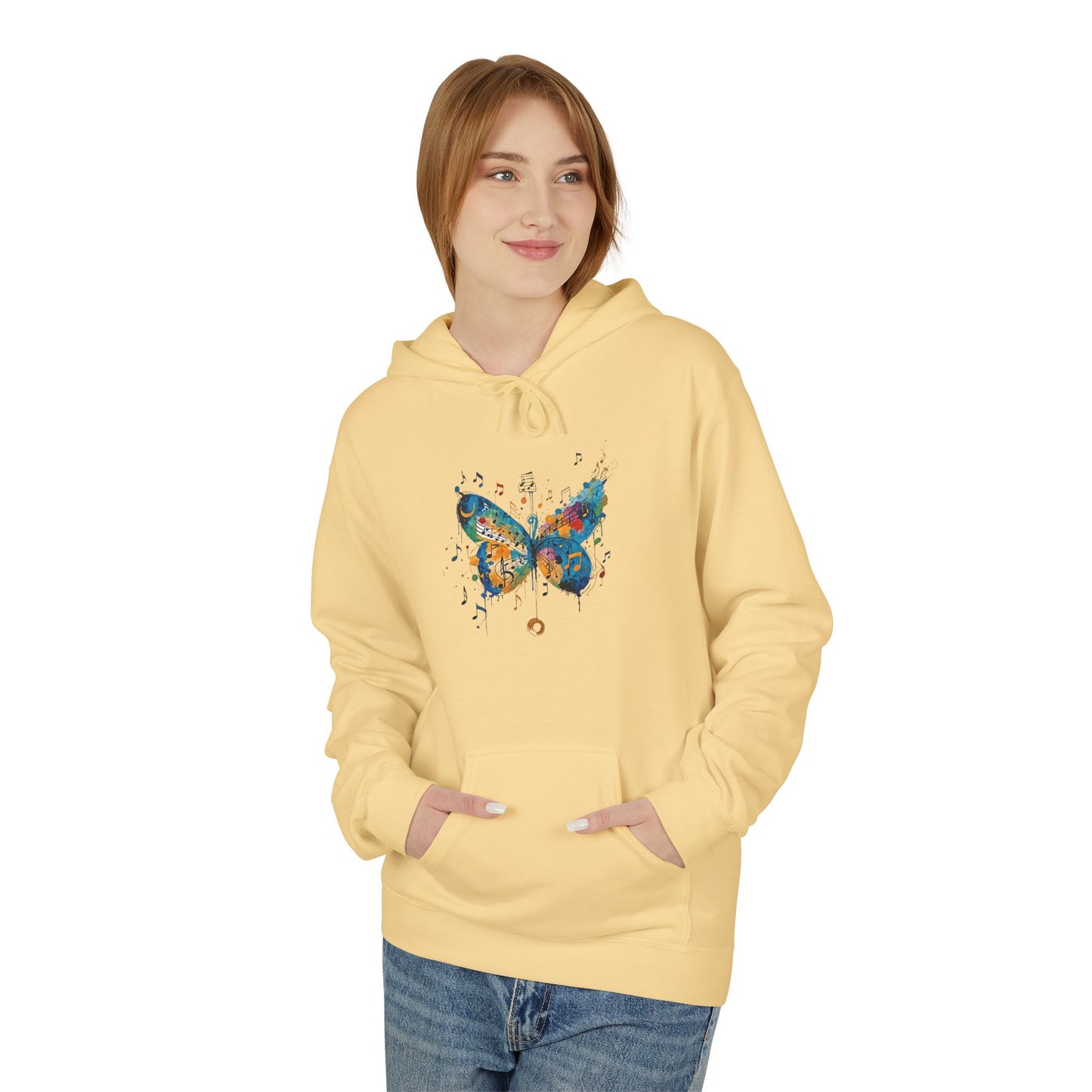 Colorful Butterfly Graphic Hoodie, Unisex Fleece Sweatshirt for Spring, Gifts for Nature Lovers, Unique Fashion for Everyday Wear, [...]