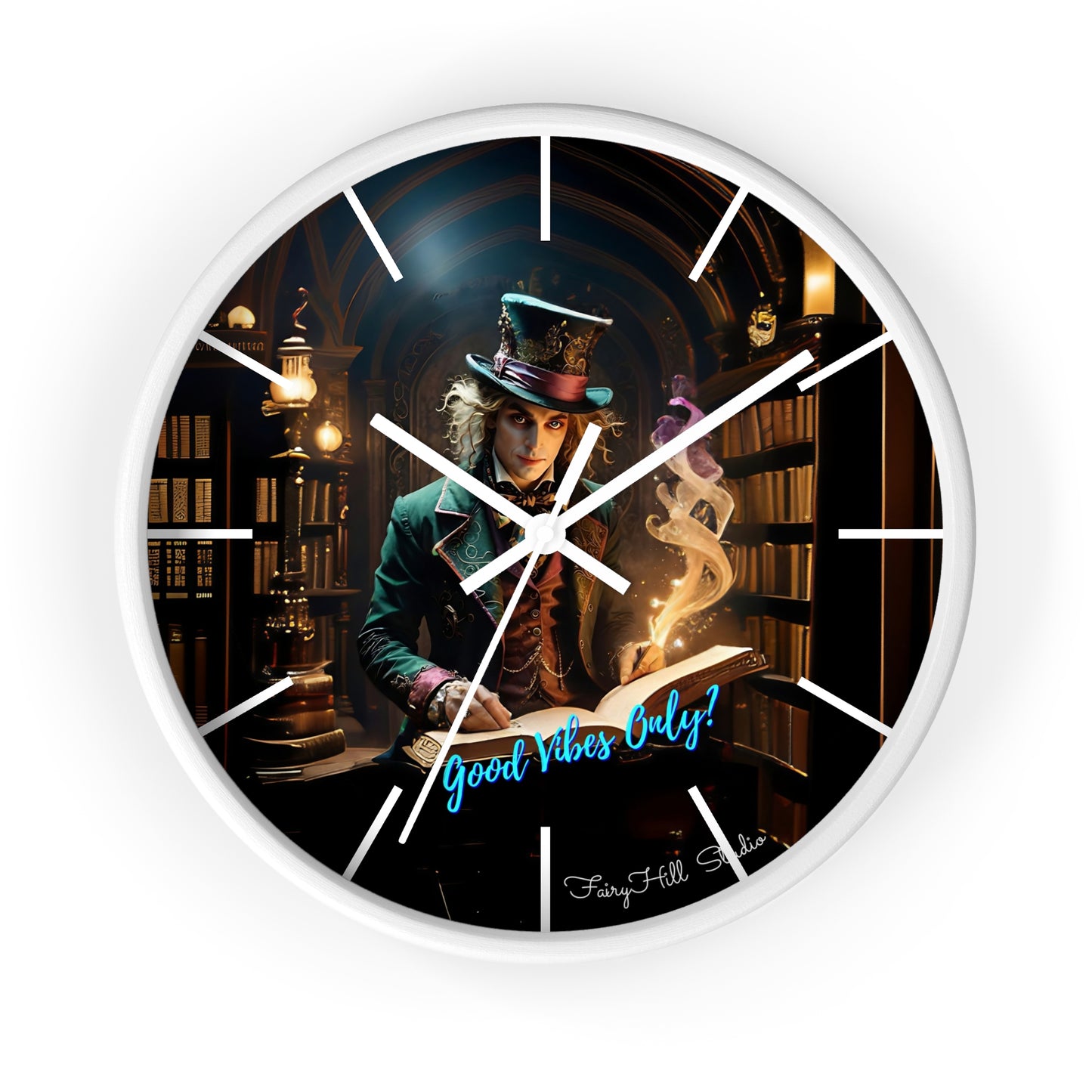 Fairy Hill Studio" Good Vibes Only"  Wall Clock