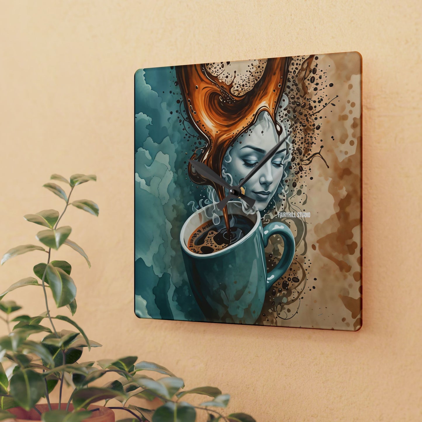 Wall Clock - Coffee Time /  Art Design