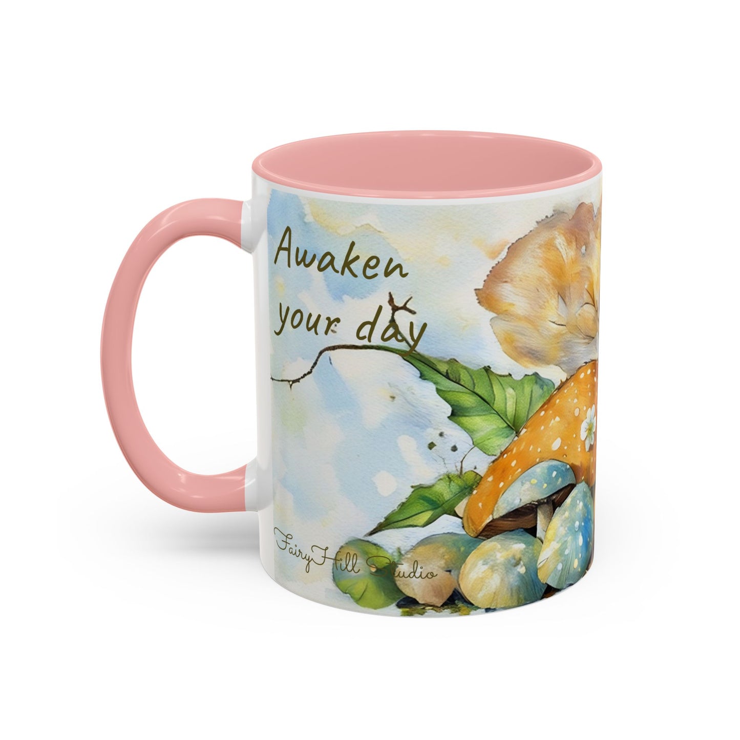 Mug Fairy Angel Blessing Flowers Watercolor Accent Coffee Mug 11 & 15oz