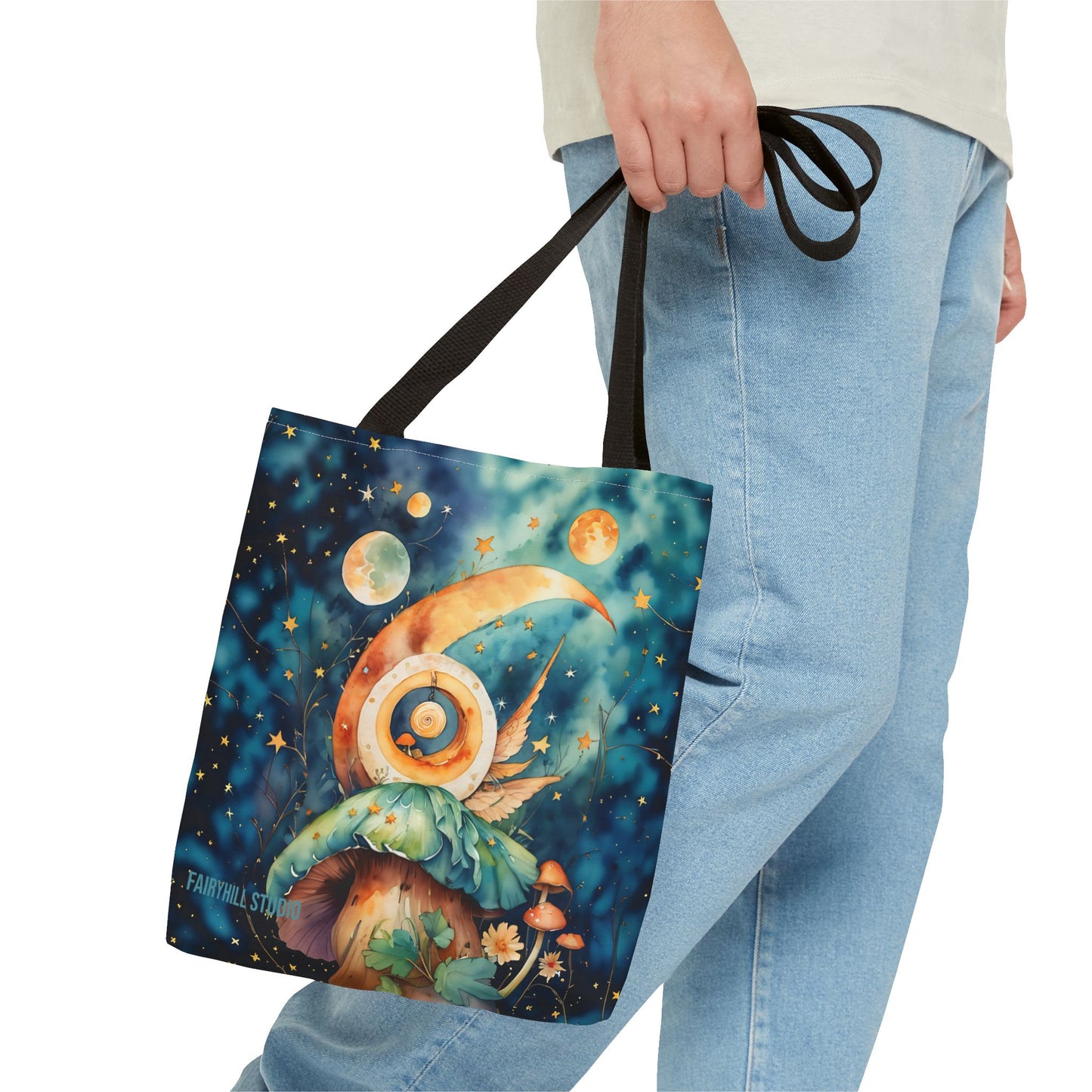 Canvas  Art Tote bag- Abstract Colorful Circle Universe