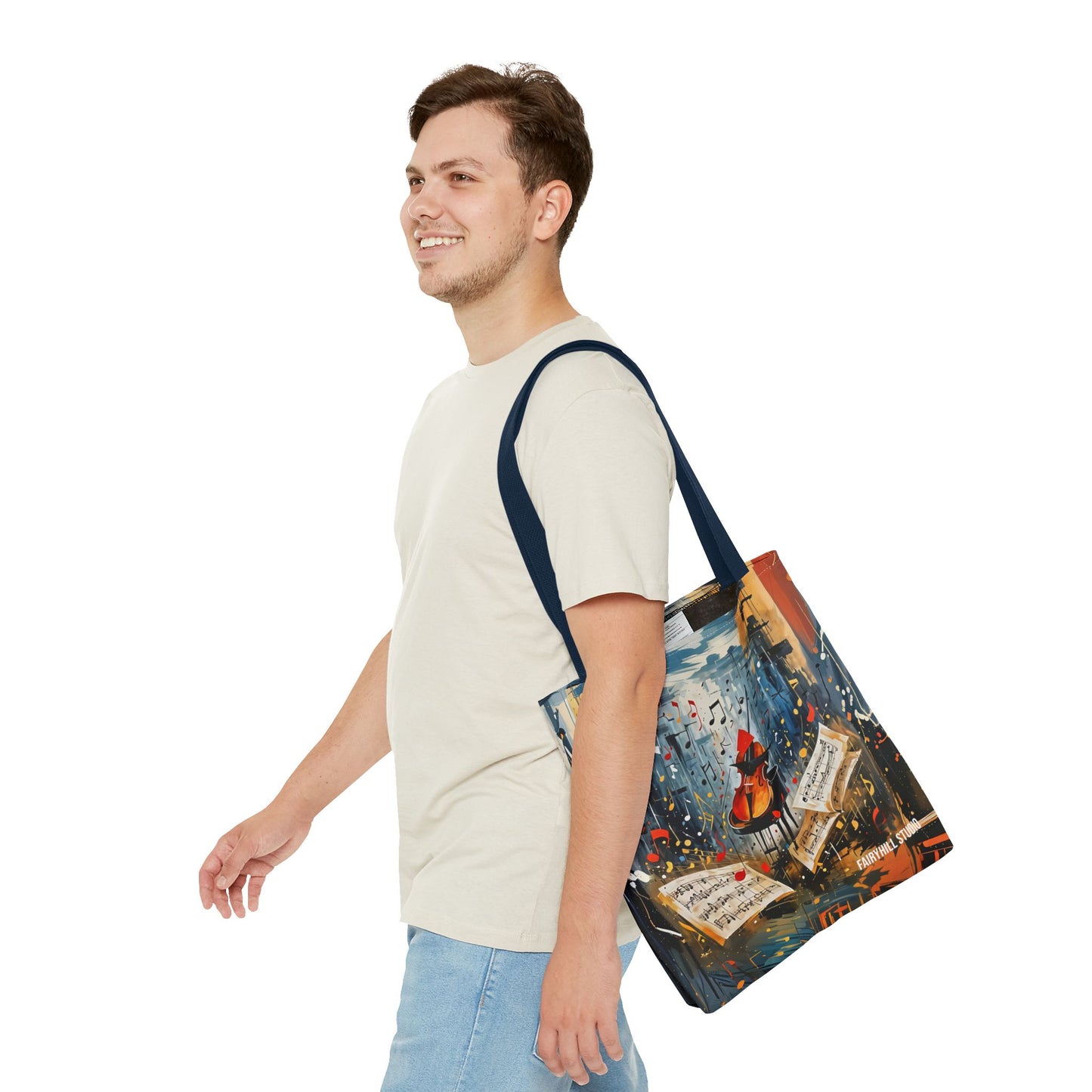 Vibrant Abstract Art Tote Bag - Colorful Swirls & Spirals