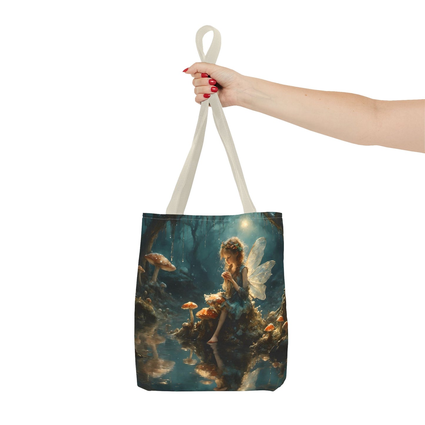 Tote Bag Fairy Sitting in a Lake Art by Fairyhill Studio