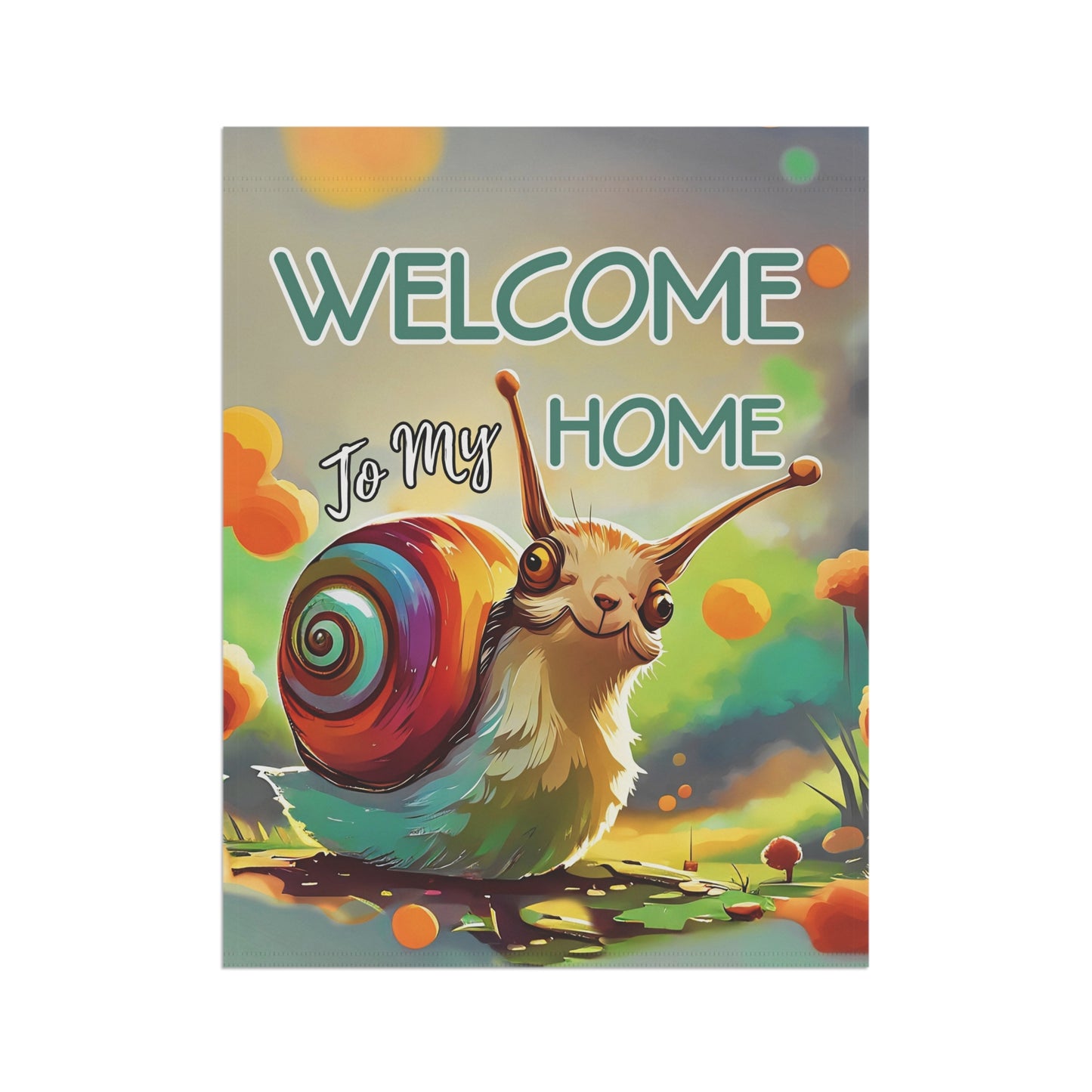 Garden Banner Snail Flag - Welcome to My Home Floral Yard Decor