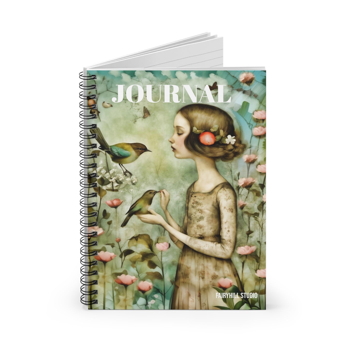 Spiral Notebook - The Girl with Song Birds/ Art