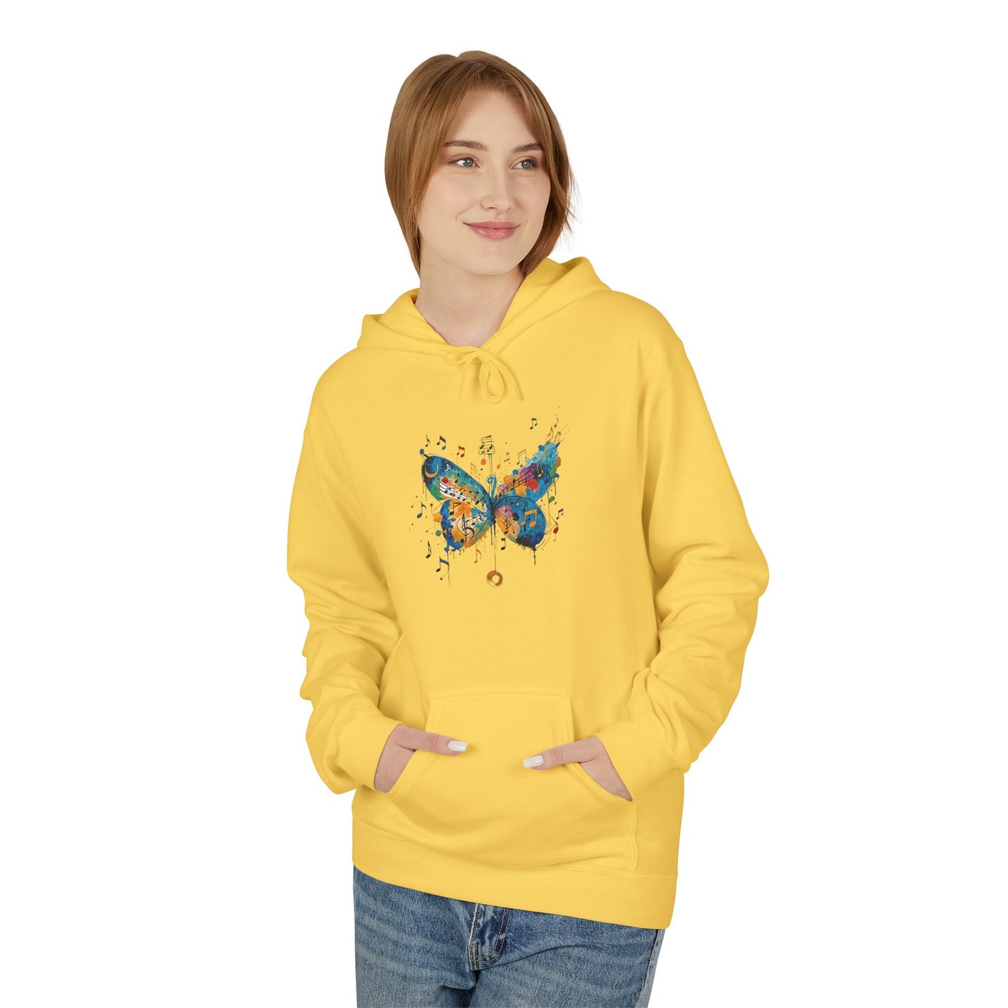 Colorful Butterfly Graphic Hoodie, Unisex Fleece Sweatshirt for Spring, Gifts for Nature Lovers, Unique Fashion for Everyday Wear, [...]