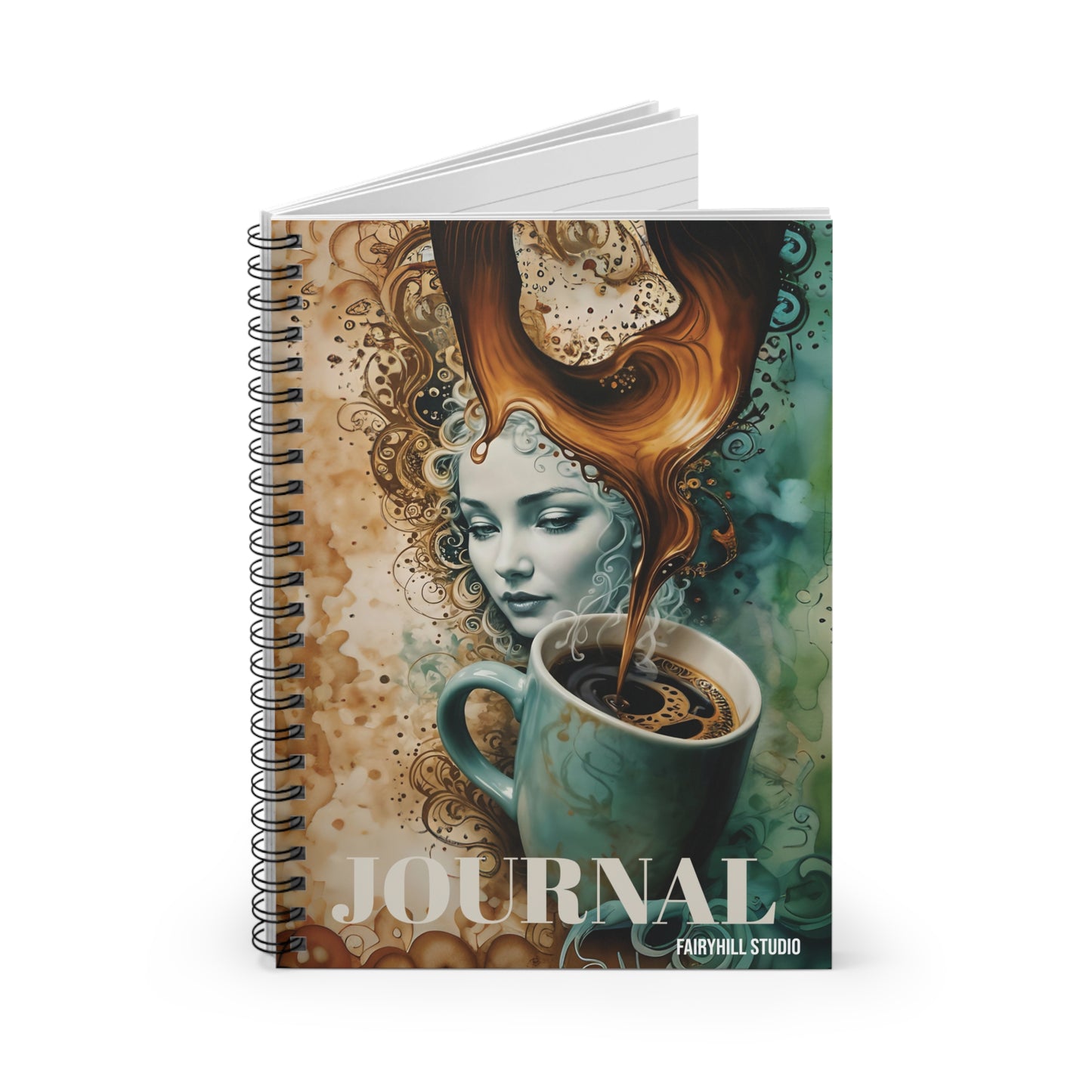 Morning  Coffee Notebook - Ruled Line coffee  Spiral Journal