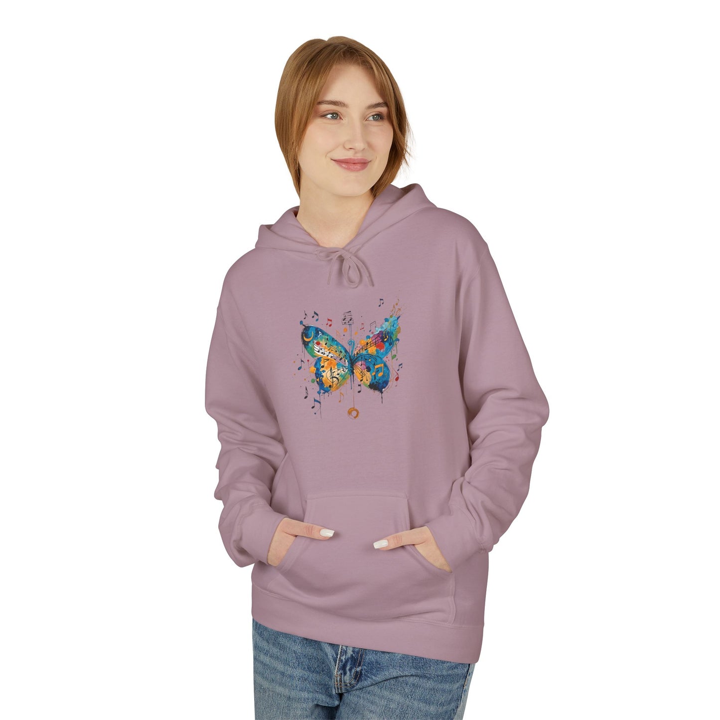 Colorful Butterfly Graphic Hoodie, Unisex Fleece Sweatshirt for Spring, Gifts for Nature Lovers, Unique Fashion for Everyday Wear, [...]
