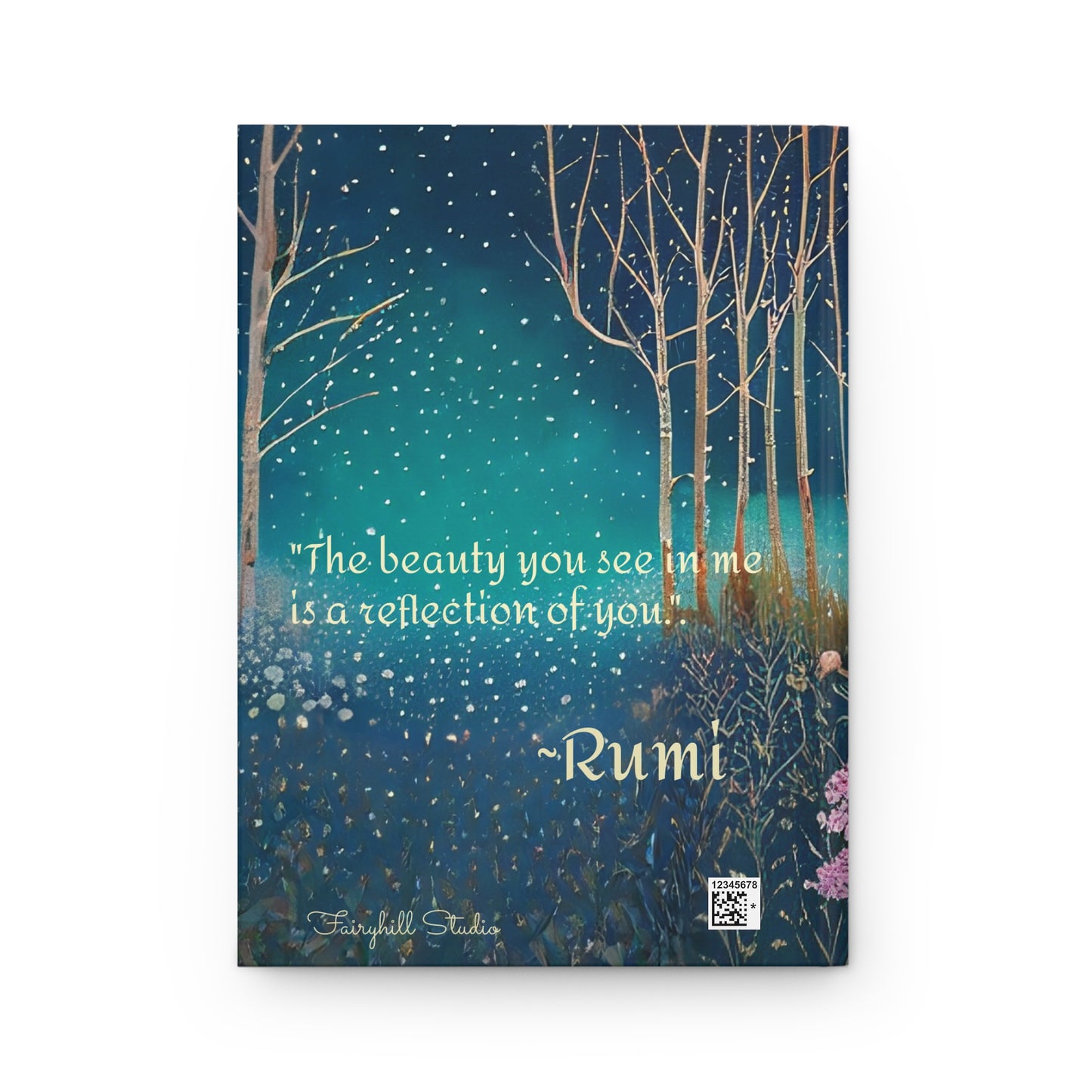 Hardcover Journal Rumi 'The beauty you see in me" - Spiritual Rumi Quote Deer Journal Art by Fairyhill Studio