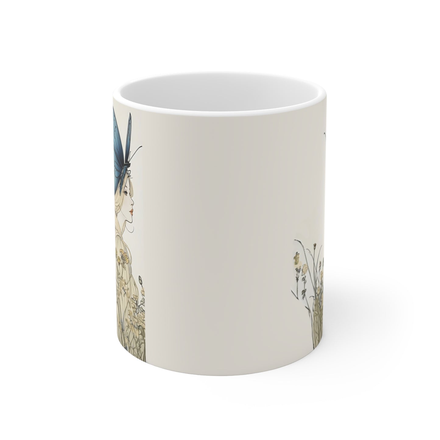 Elegant Floral Art Mug - 11oz Coffee Cup for Coffee Art Lovers