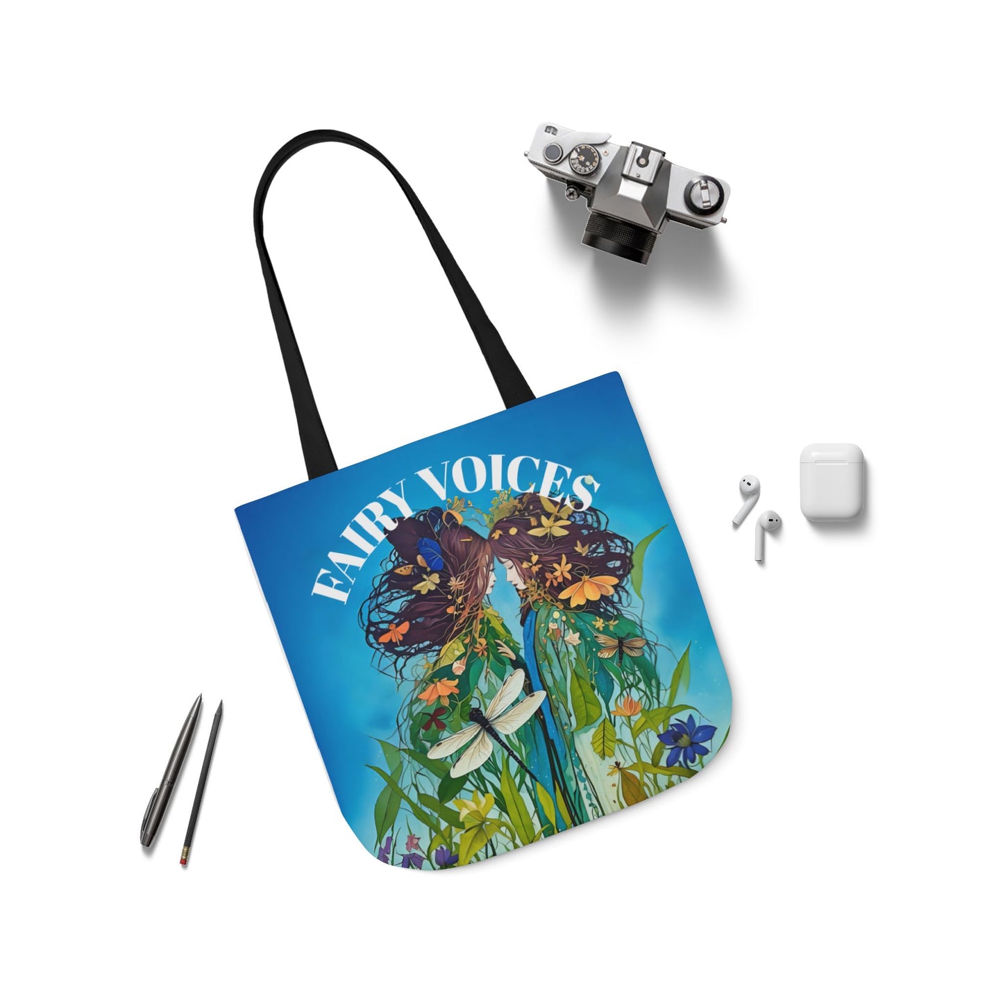 Colorful Fairy Voices Dragonfly Friendship- Canvas Tote Bag - Perfect for Beach Days, Eco-Friendly Shopping, and Summer Fun!