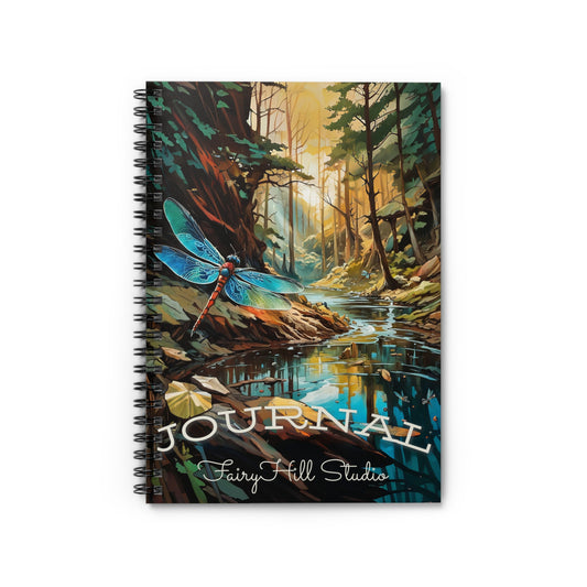 Spiral Notebook - Dragonfly and the Lake Art