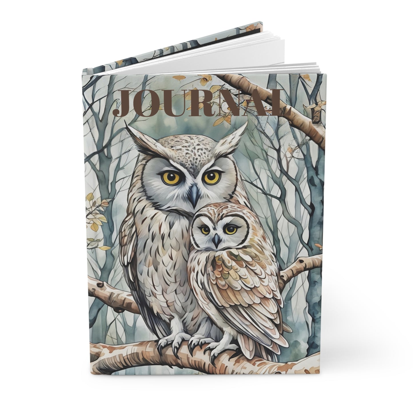 Hardcover Journal Owl Family Art