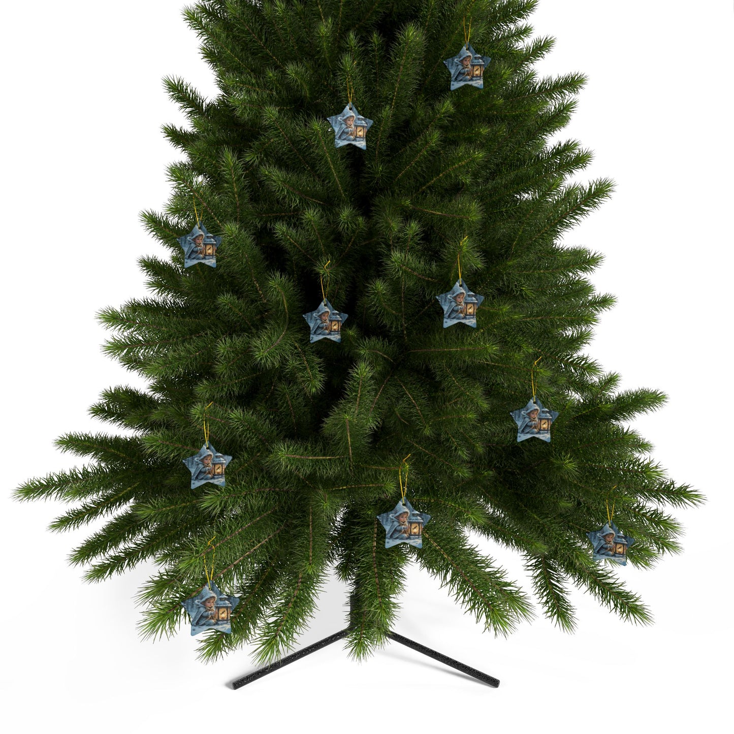Ceramic Ornaments - Magical Holiday Elf with Dragonfly Lantern Art