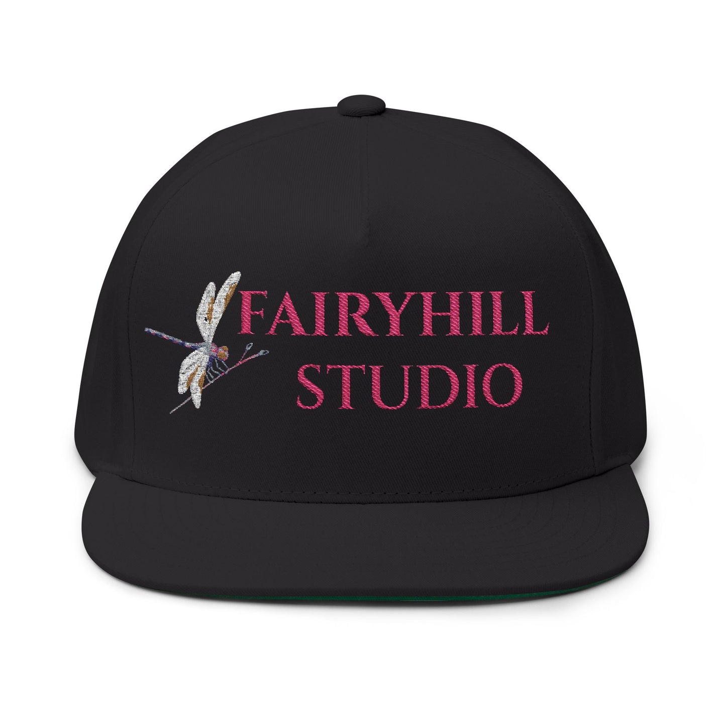 Flat Bill Cap — Fairyhill Studio Embroidered Logo Snapback