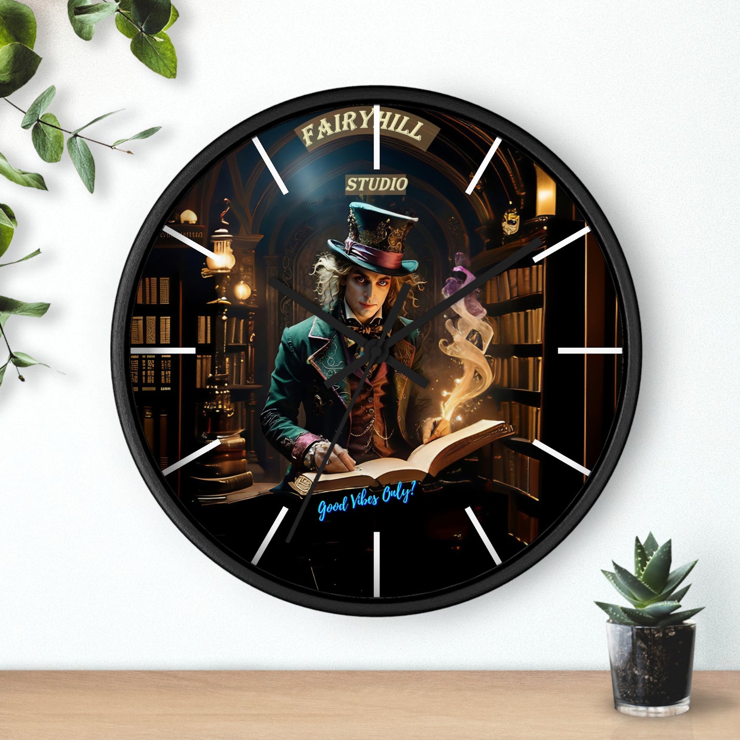 Fairy Hill Studio" Good Vibes Only"  Wall Clock