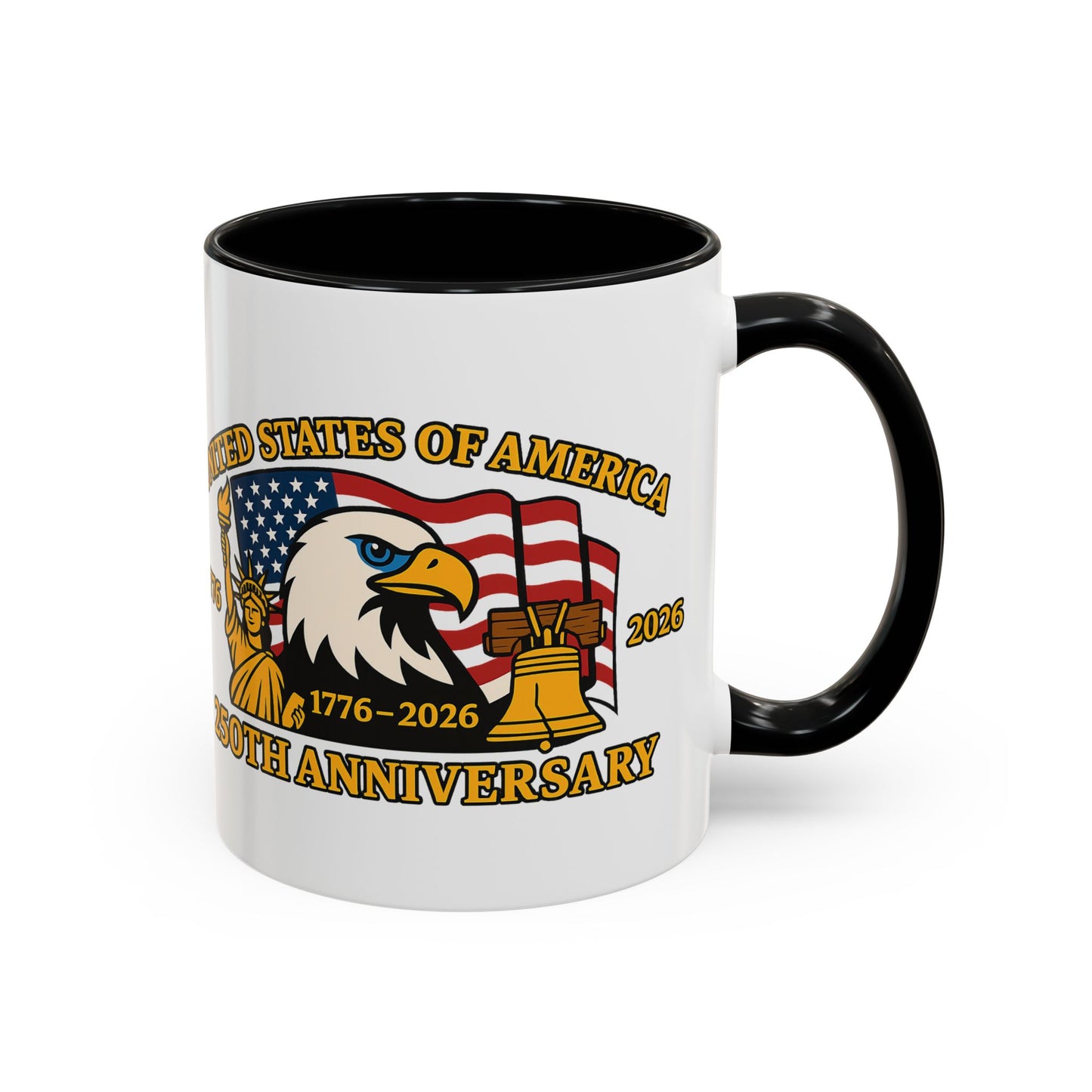 250th Anniversary USA Eagle Liberty Bell Accent Coffee Mug (11/15oz)