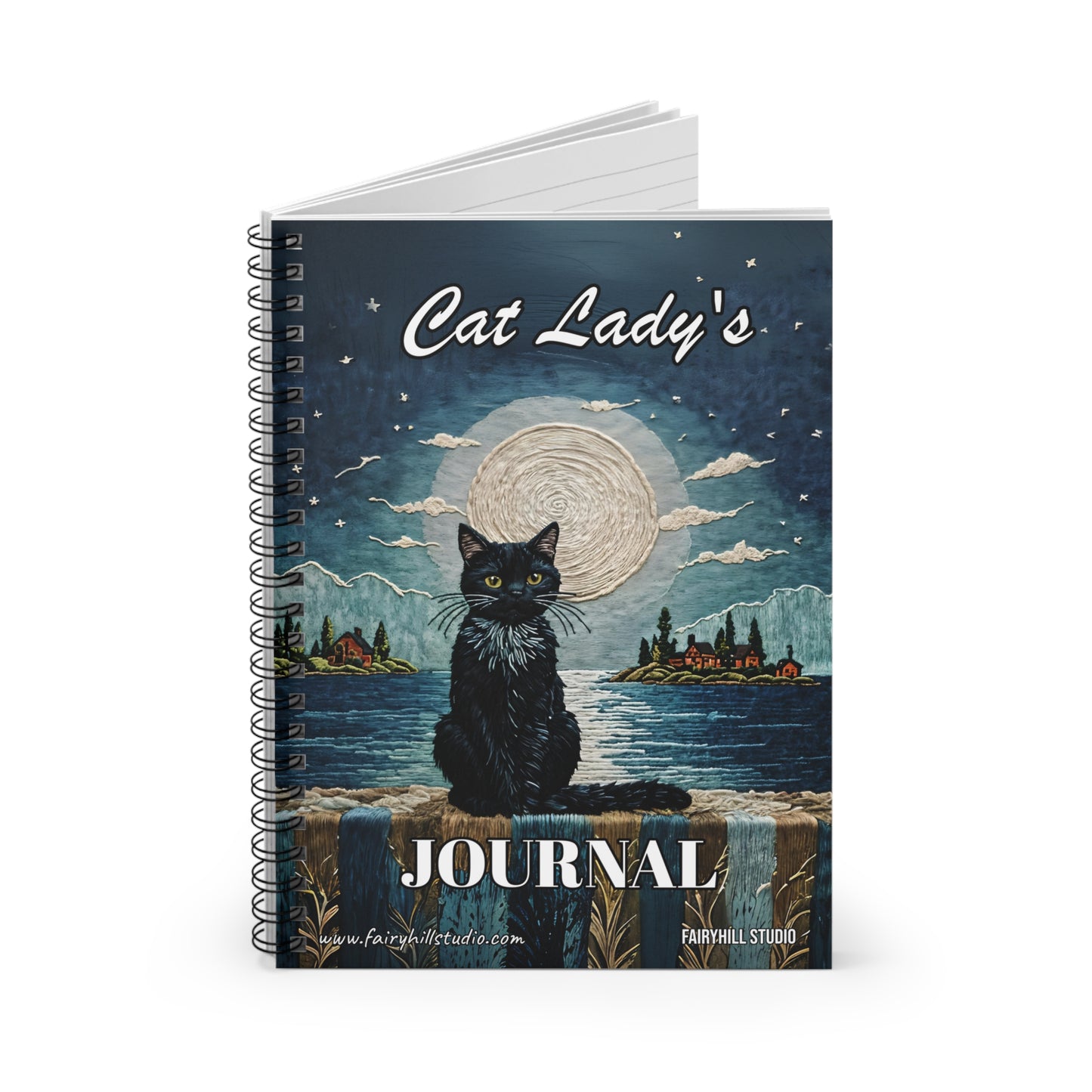 Black Cat Lady Journal  Spiral Notebook - Ruled Line