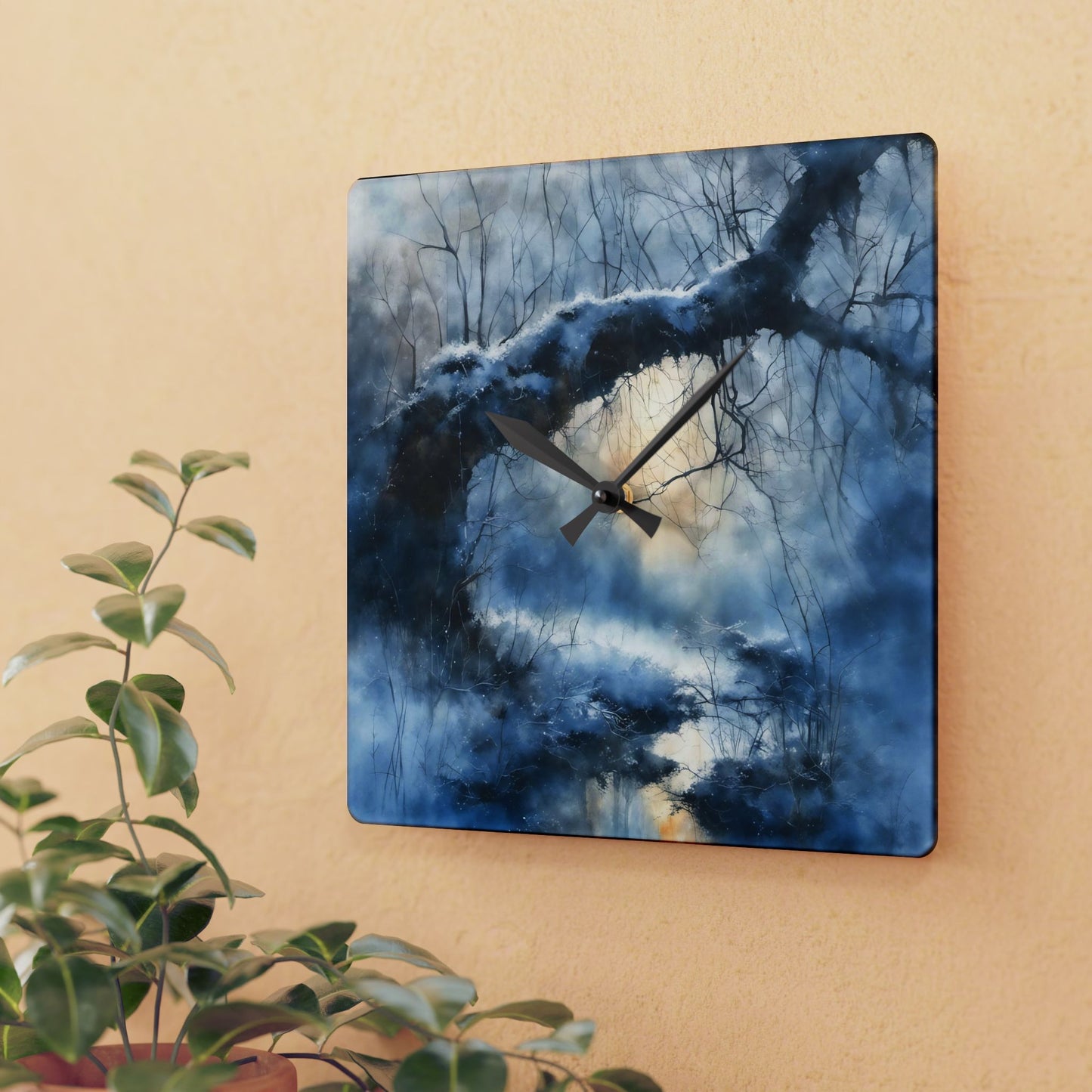 Winter Scene Wall Clock - Acrylic