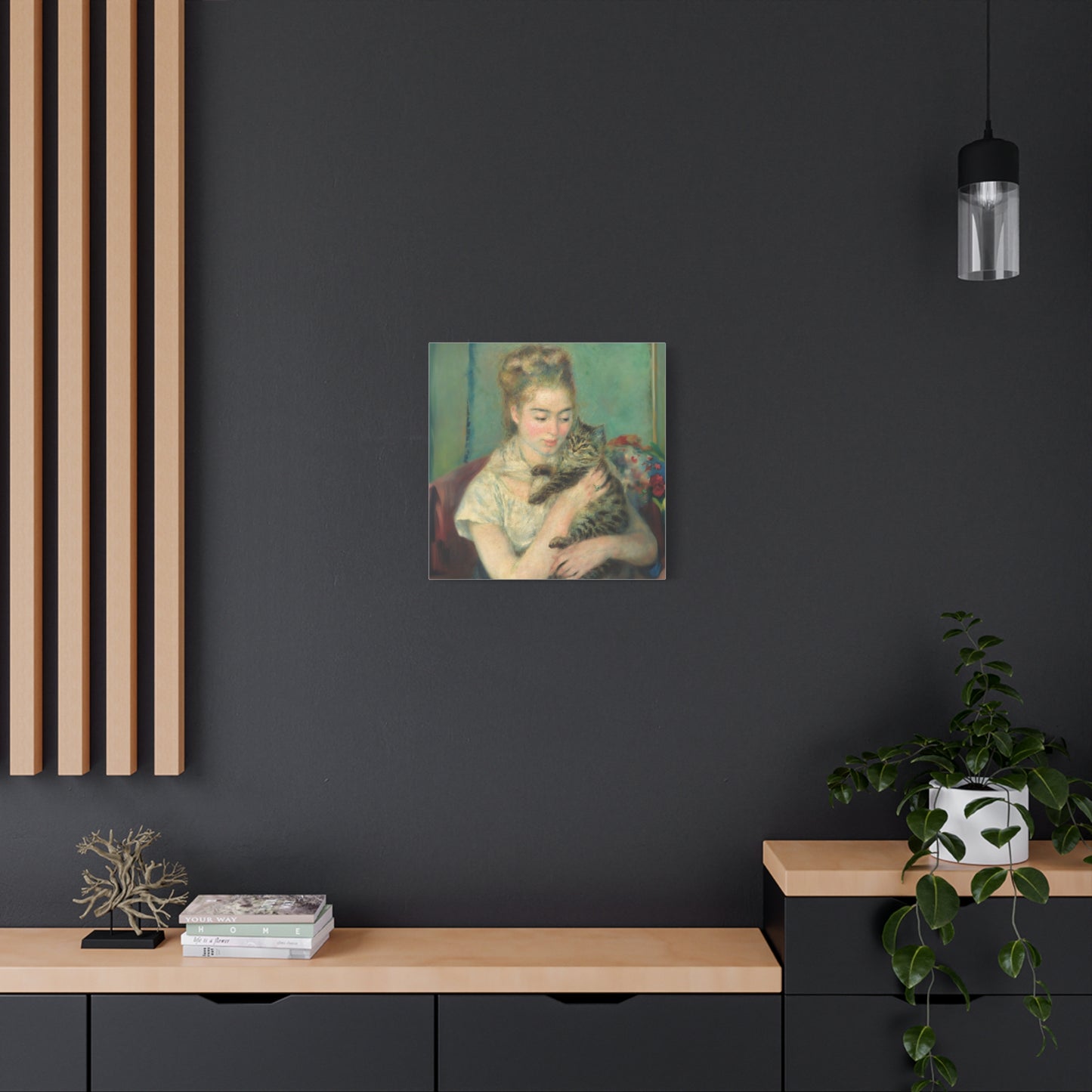 Canvas Art -   Woman with a Cat by Auguste Renoir