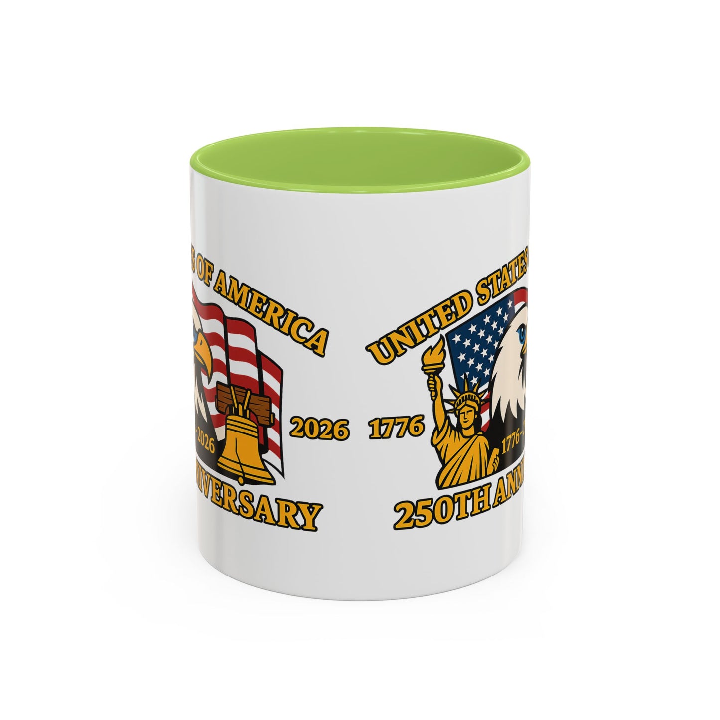 250th Anniversary USA Eagle Liberty Bell Accent Coffee Mug (11/15oz)