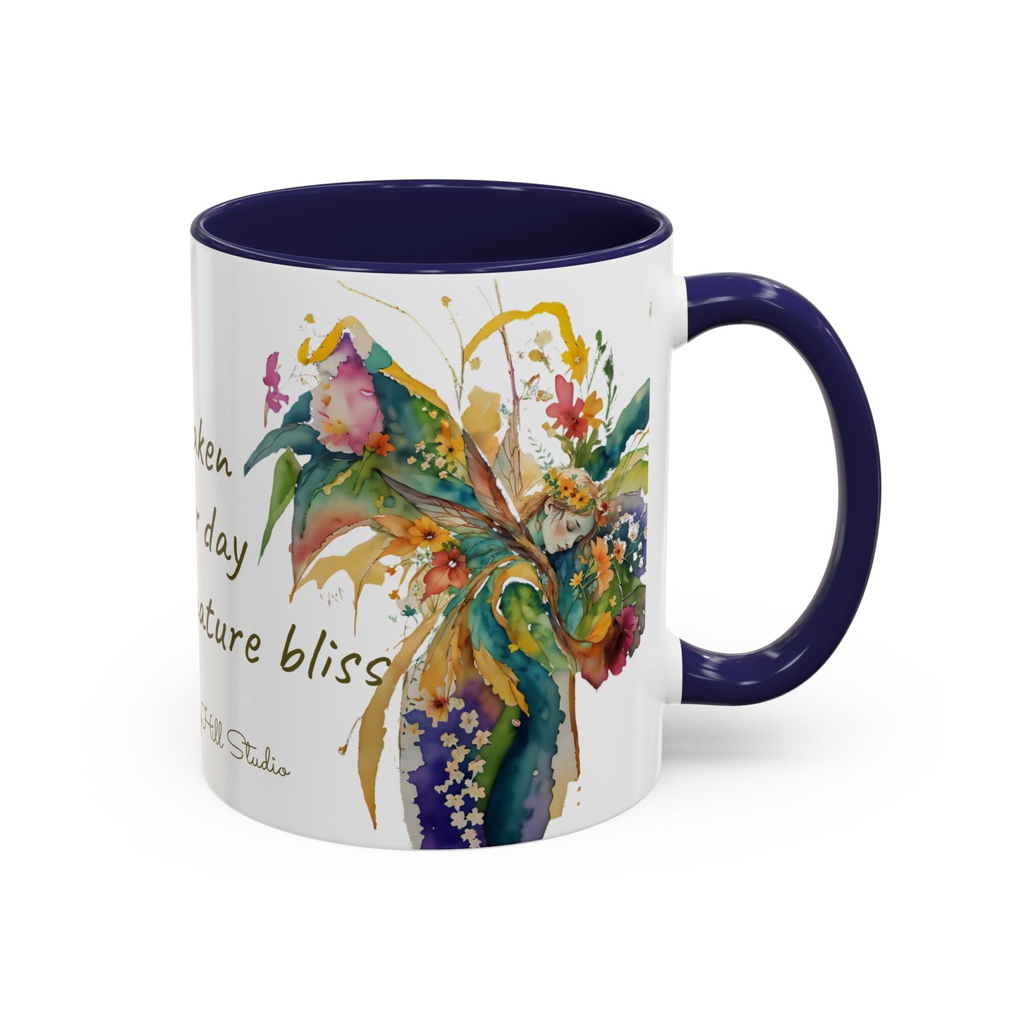 Mug Fairy Angel Blessing Flowers Watercolor Accent Coffee Mug 11 & 15oz