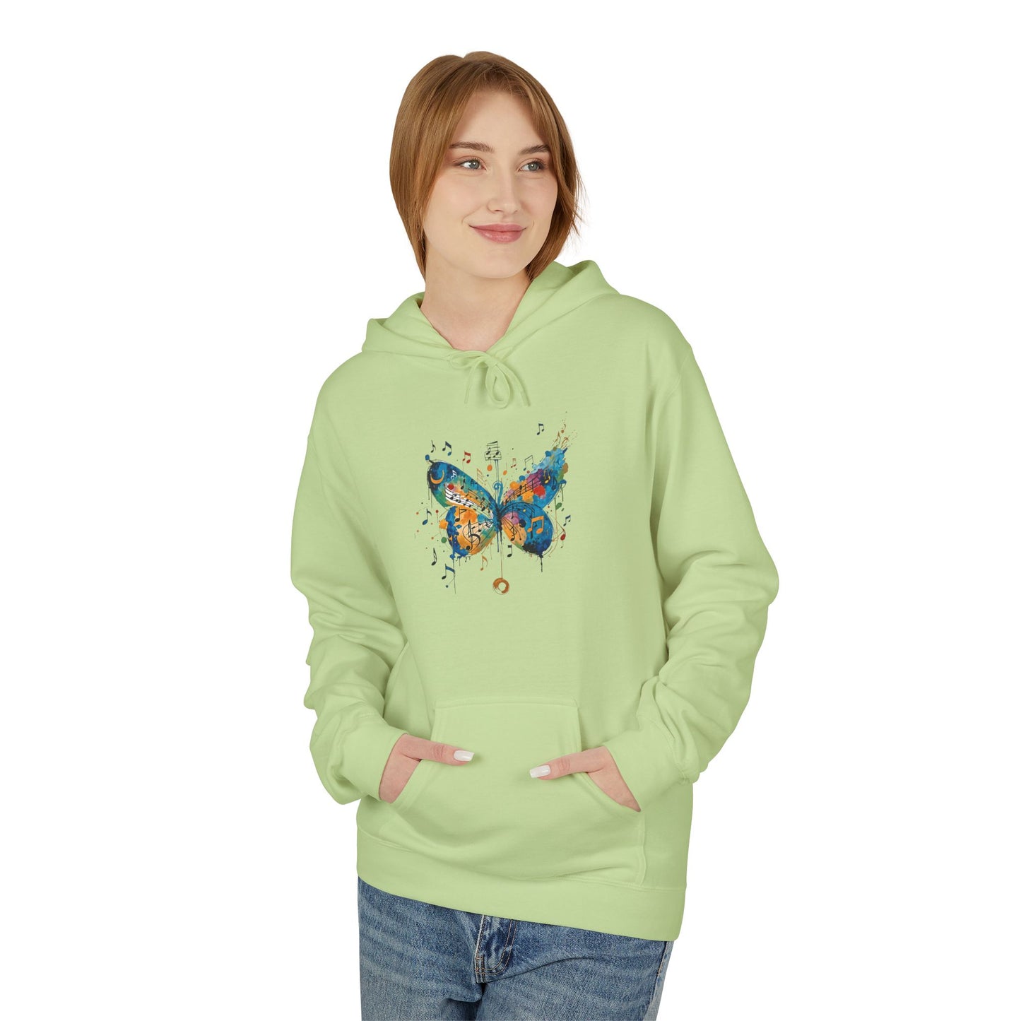 Colorful Butterfly Graphic Hoodie, Unisex Fleece Sweatshirt for Spring, Gifts for Nature Lovers, Unique Fashion for Everyday Wear, [...]