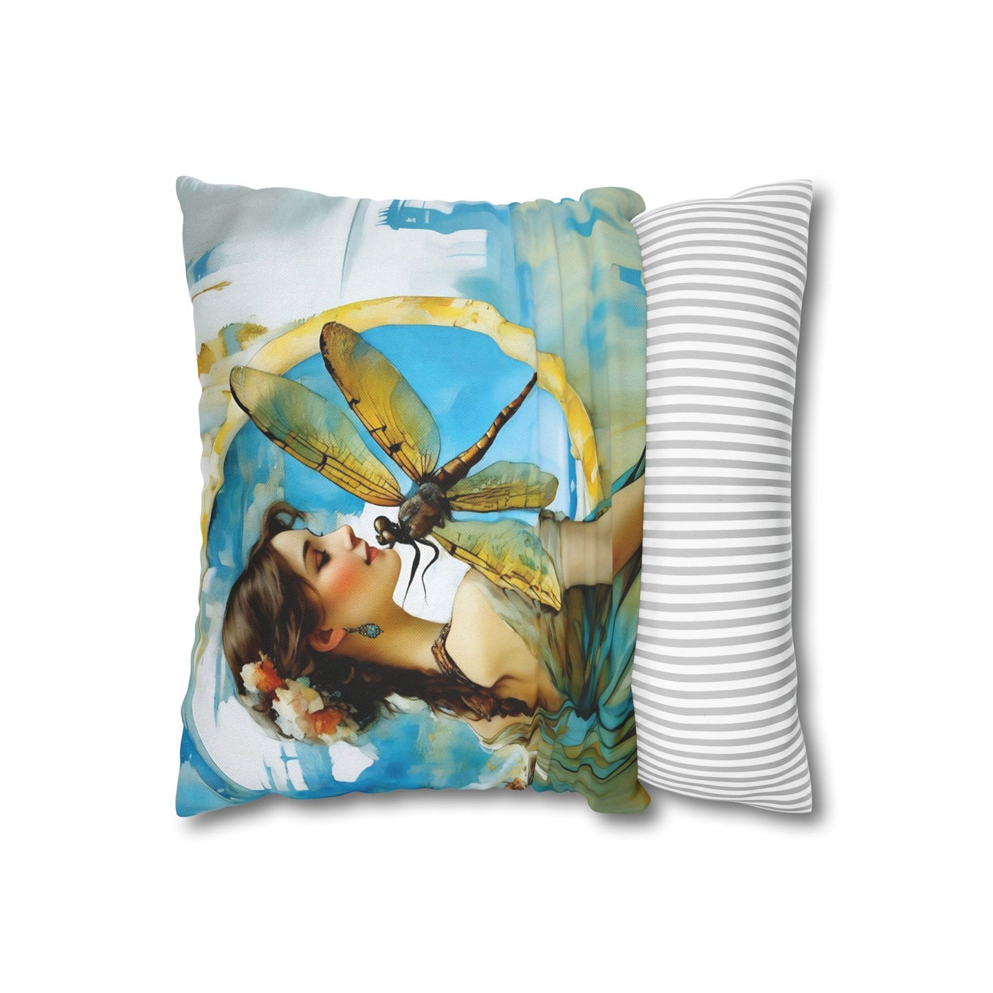 Elegant Dragonfly Art Pillowcase | Decorative Cushion Cover, Home Decor, Gift Idea, Bohemian Style, Christmas Decoration