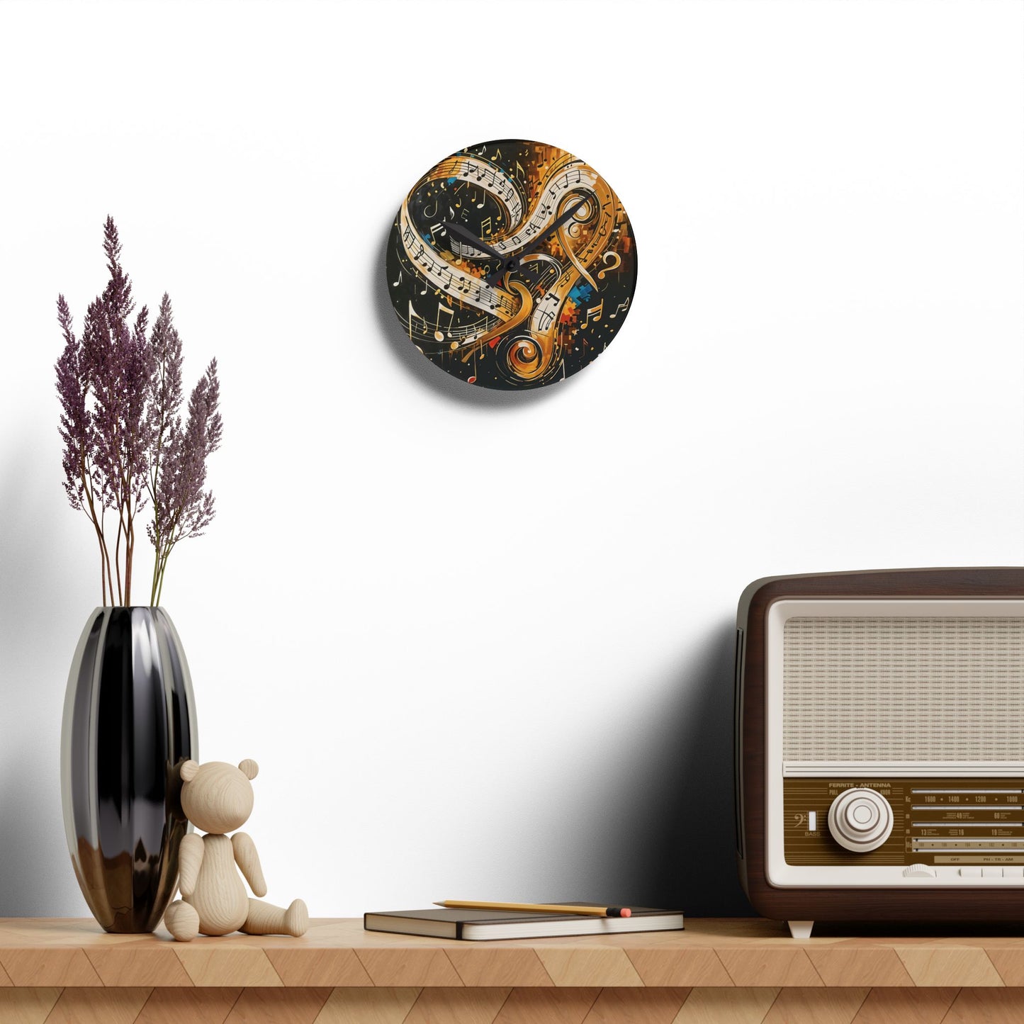 Music notes Acrylic Wall Clock