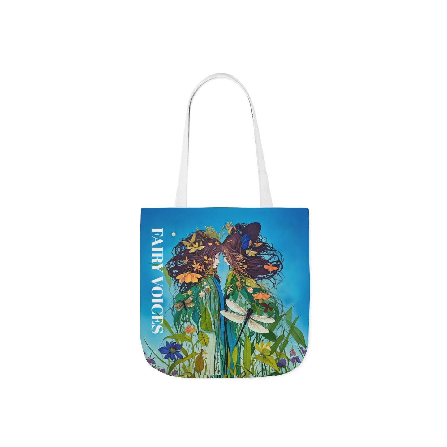 Colorful Fairy Voices Dragonfly Friendship- Canvas Tote Bag - Perfect for Beach Days, Eco-Friendly Shopping, and Summer Fun!