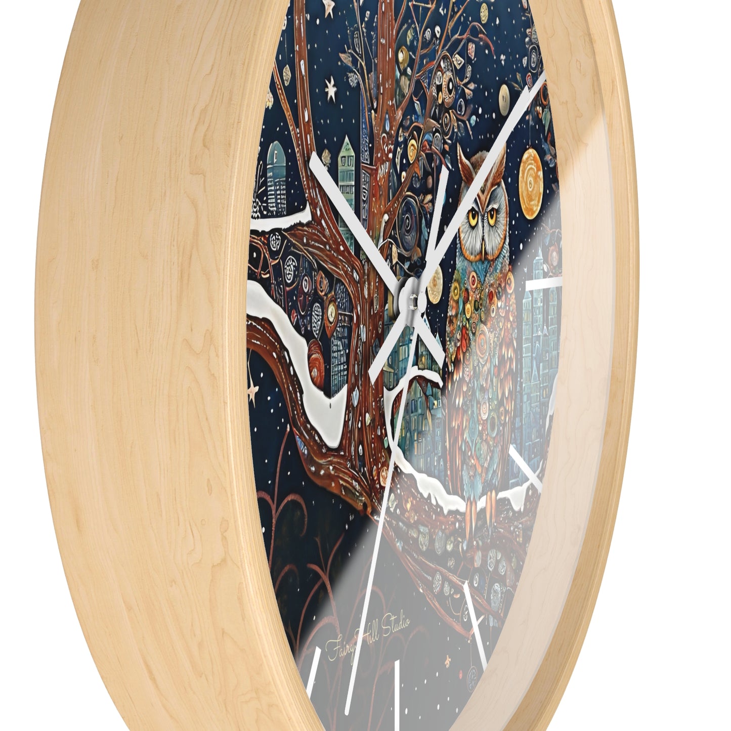 Enchanting Owl Wall Clock, Home Decor, Gift for Fantasy Lovers, Unique Gift, Fairy Tale Decor, Woodland Theme