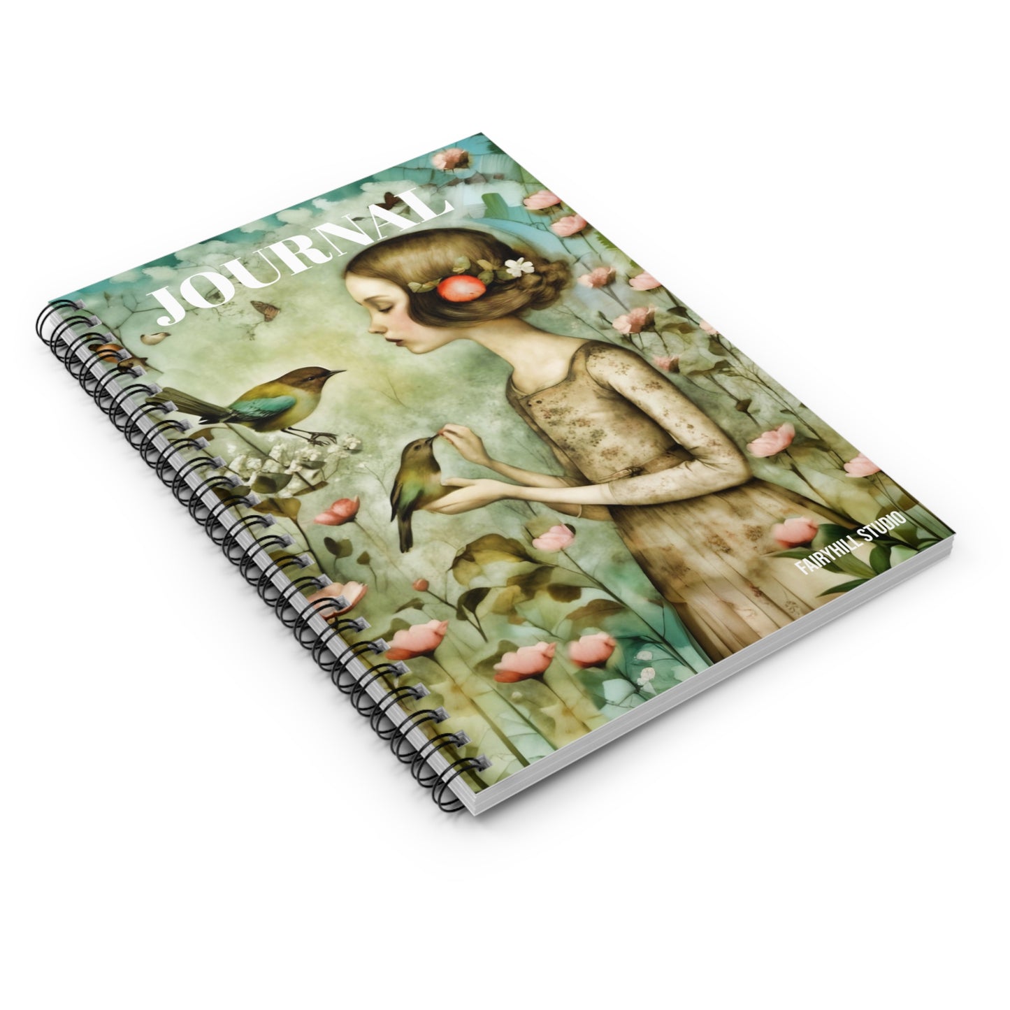 Spiral Notebook - The Girl with Song Birds/ Art