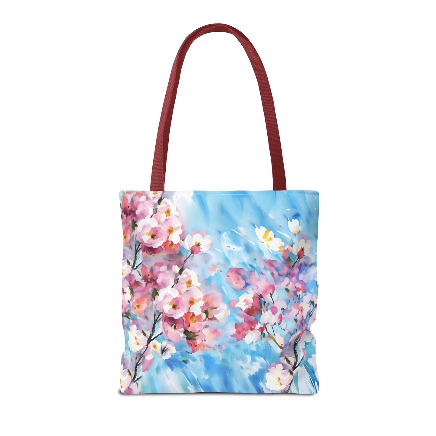Canvas Tote Bag with Floral Cherry Blossom Design