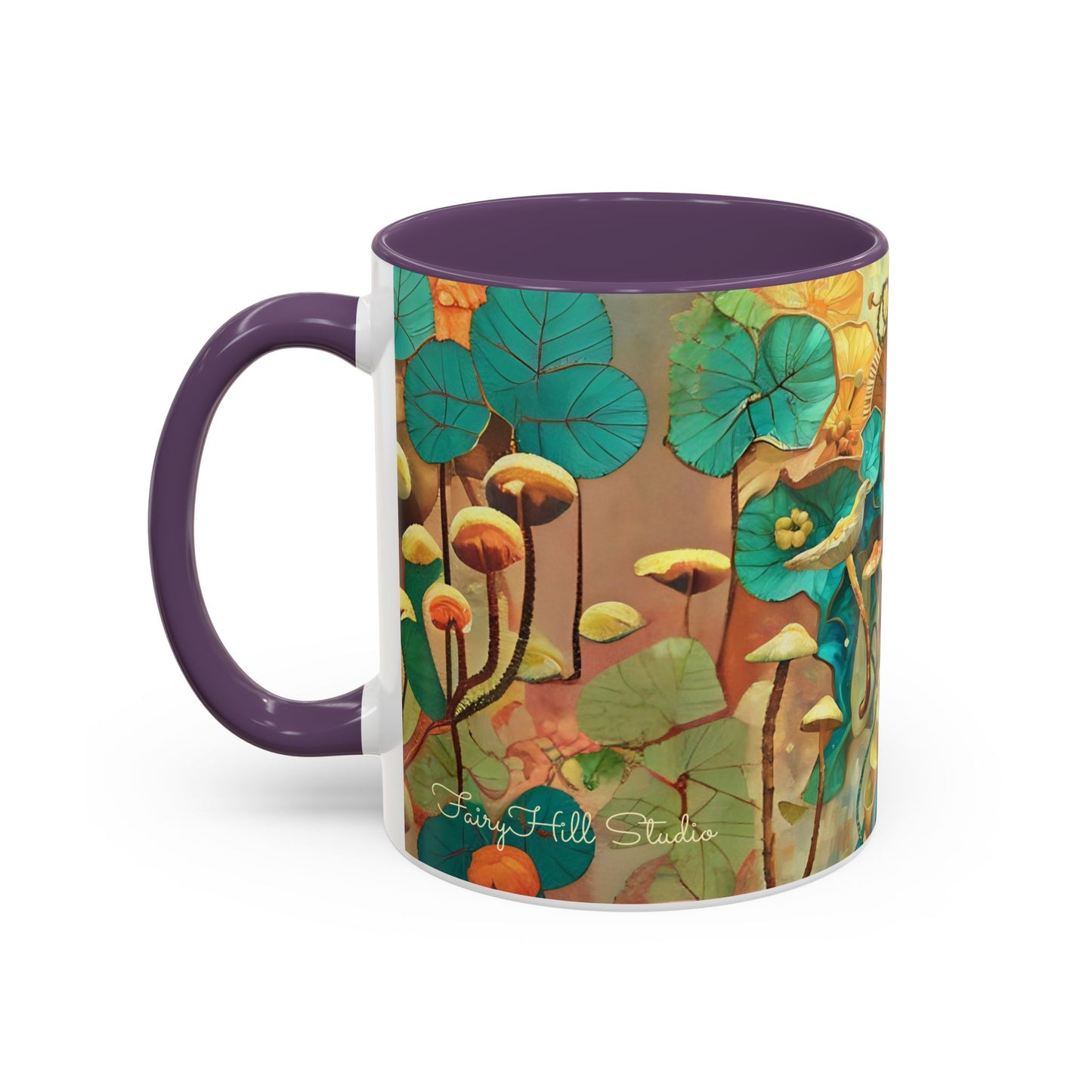 Mushroom Fairy Art-Themed Coffee Mug - 11 & 15oz Accent Mug for Musroom  Fsiry Lovers