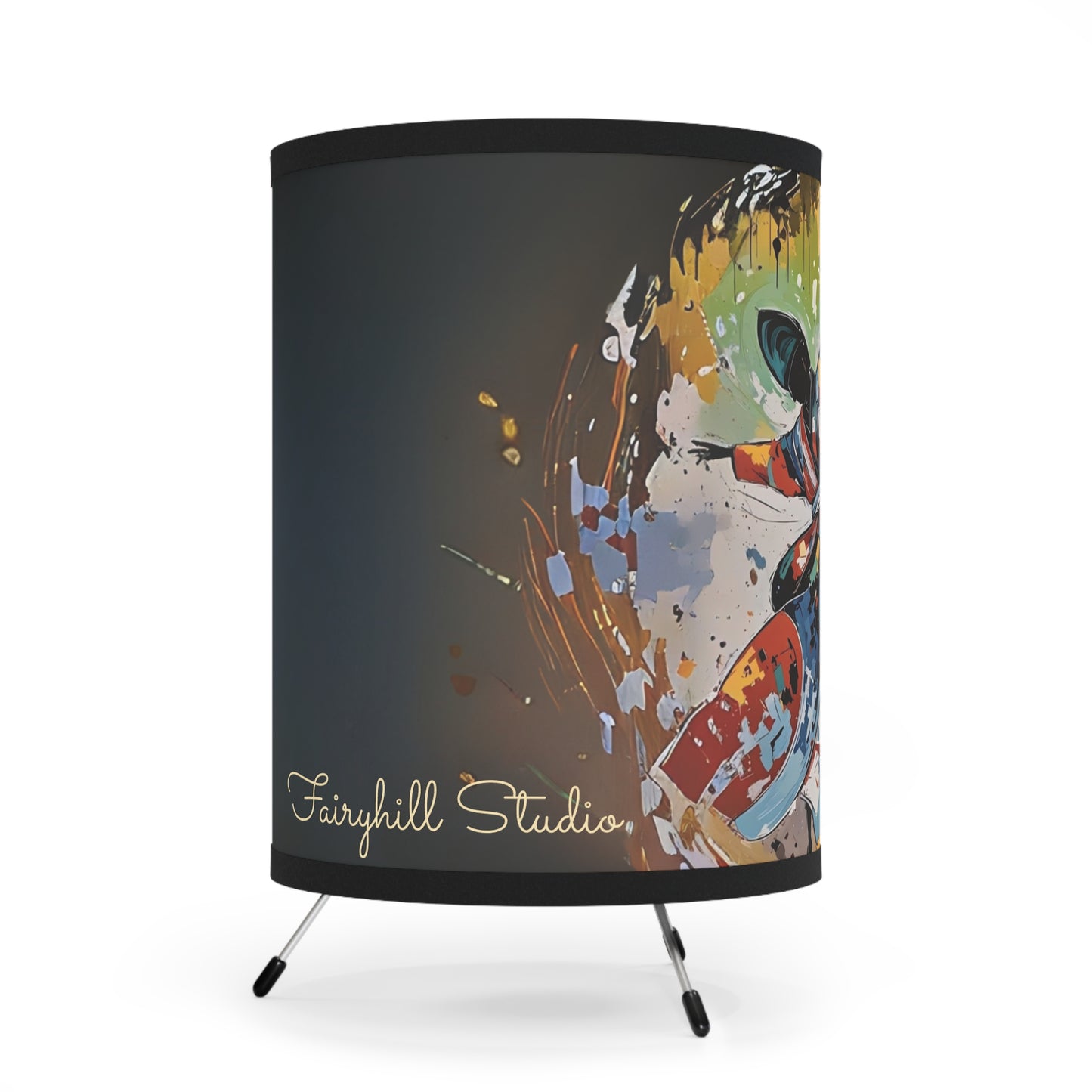 Tripod Lamp, Rumi Quote Design - Home Decor
