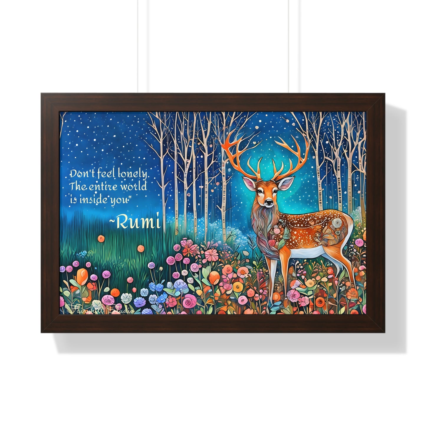 Majestic Boho Deer Framed Poster
