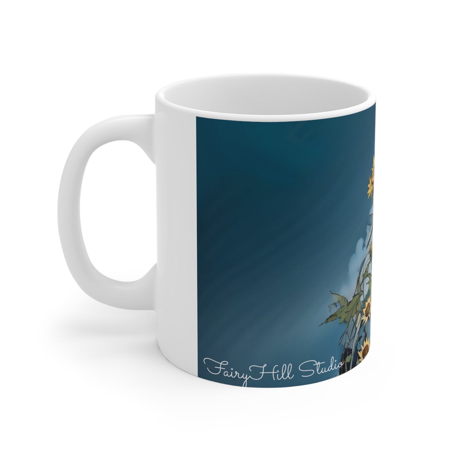 Elegant Floral Art Mug - 11oz Coffee Cup for Coffee Art Lovers
