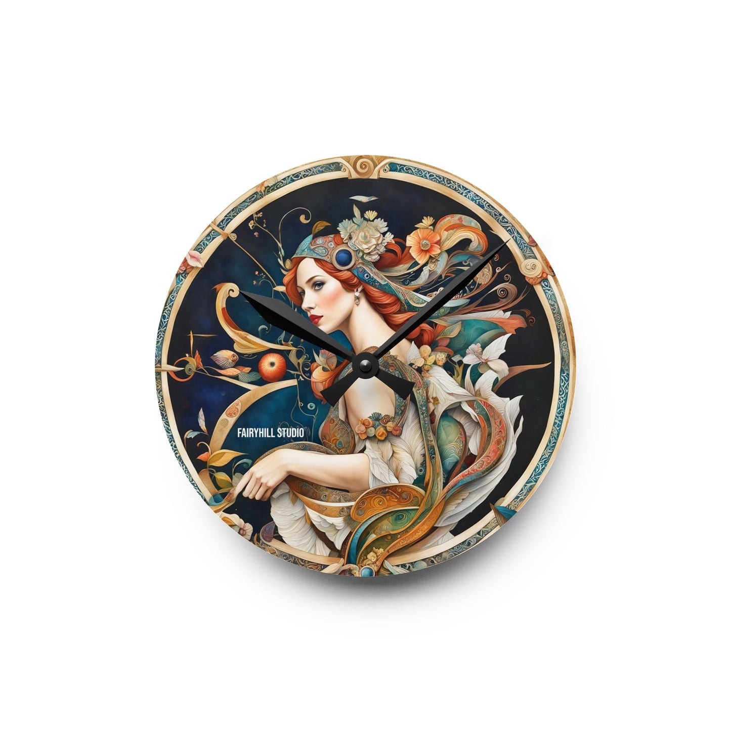 Sagittarius Acrylic Wall Clock - Horoscope/Art Featuring Archer Girl