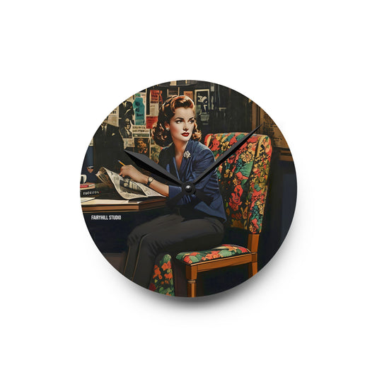 Acrylic Wall Clock Vintage Hollywood Movie Star/Art
