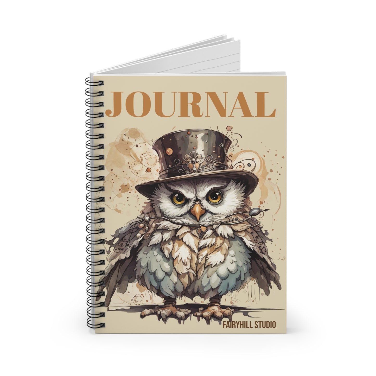 Spiral Notebook - Night Owl Steampunk Art