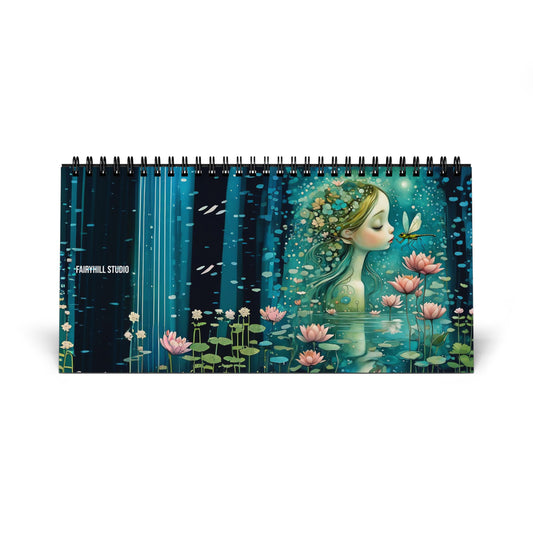 Desktop Calendar - Water Fairy in Lotus Pond 2025