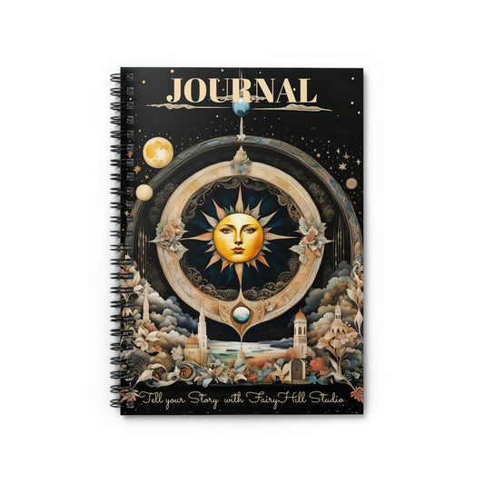 Spiral Notebook - Moon and Stars Art Design