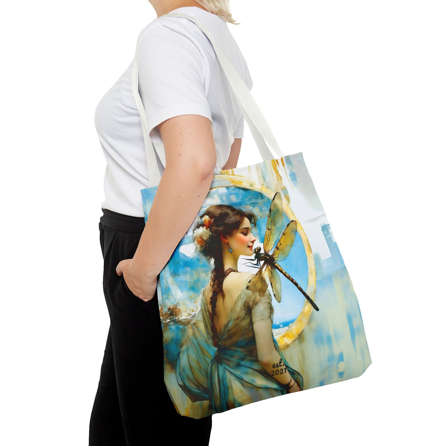 FairyHill Studio  Dragonfly whimsical Tote Bag (AOP)