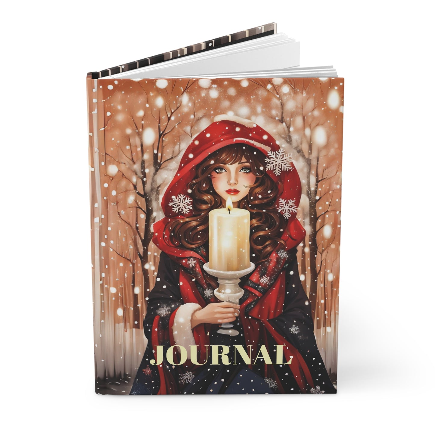 Hardcover Journal Silent night Christmas candle