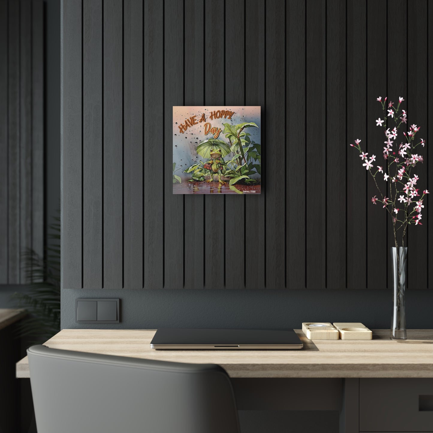 Art Acrylic Prints -Have a Hoppy Day.Frog Birthday