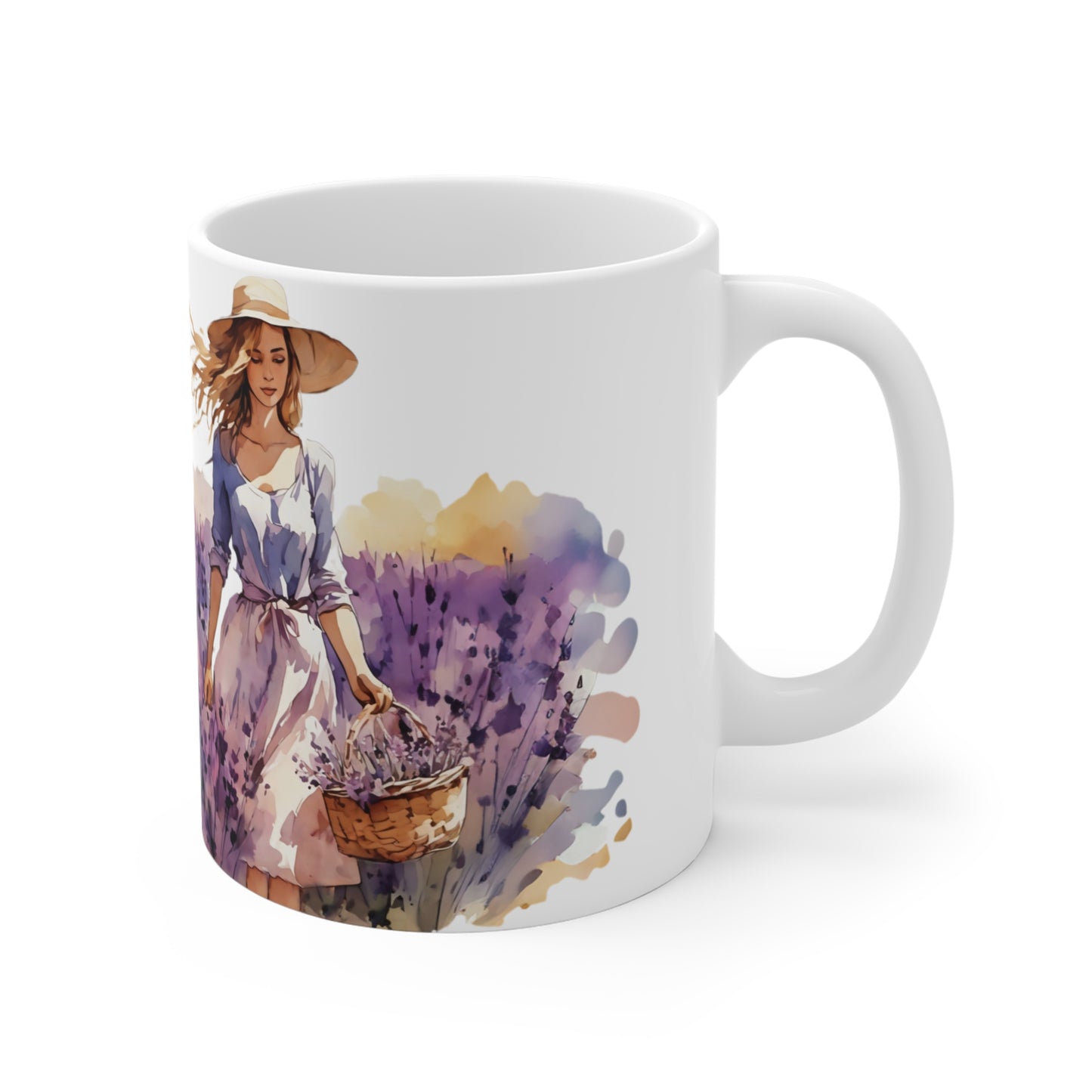 Lavender Field Mug 11oz with Creative Quote