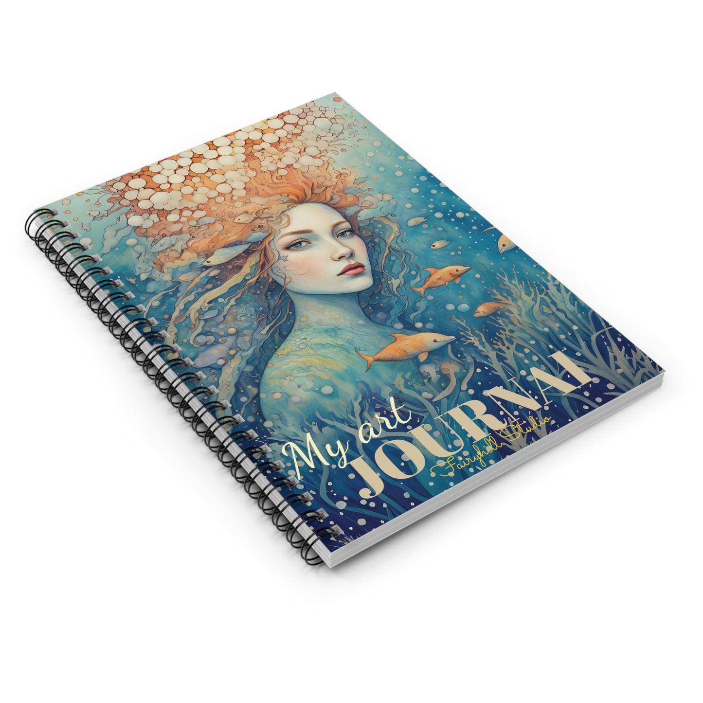 Spiral Notebook -Deep ocean Mermaid art Journal
