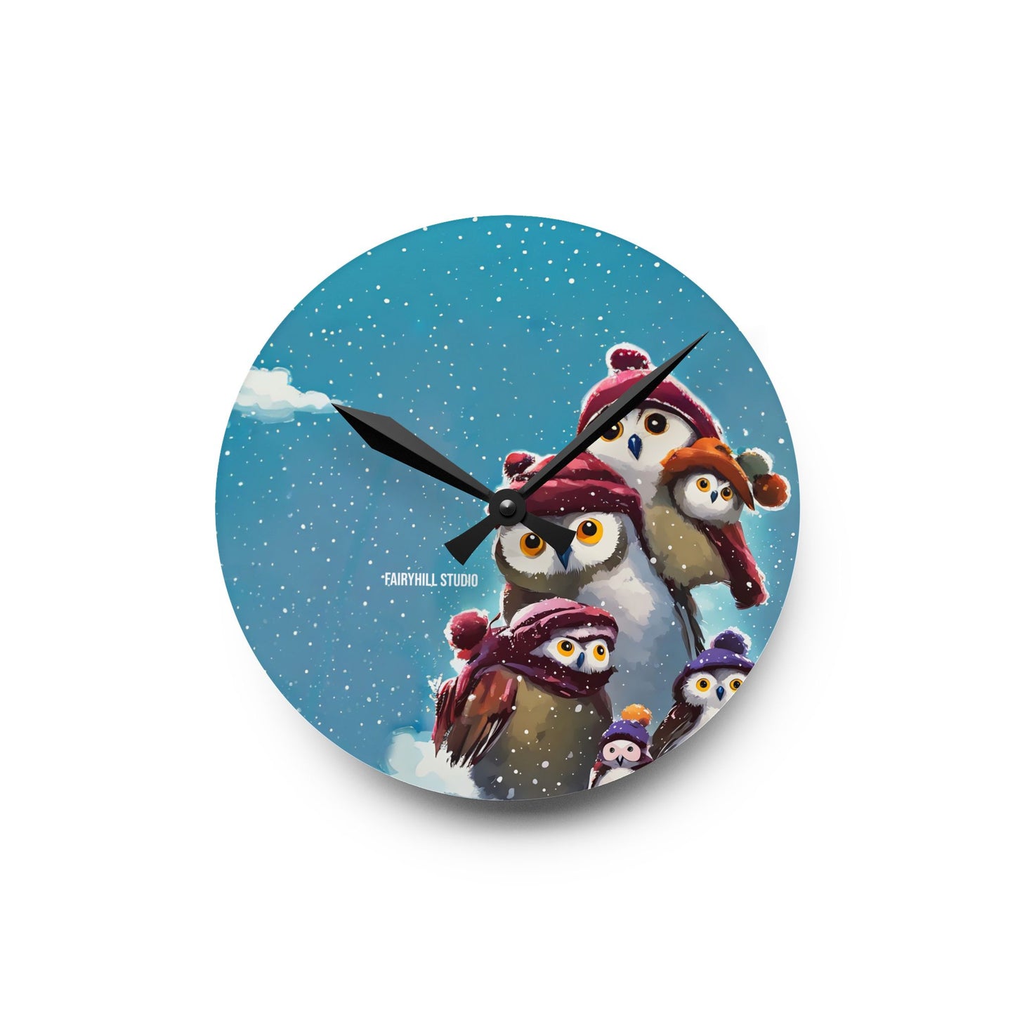 Acrylic Wall Clock Snow Penguins/Art